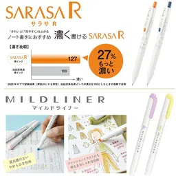 zebra mildliner JJS29-R1W-A Sarasa R & Mild Gel Ballpoint Pen, White Series image 2