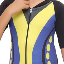 bosky Poly Spandex Versatile Skating Suit - Polyester Lycra, 4-Way Stretch Printed Men Swim-dress Black Swimsuit image 3