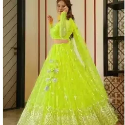 emmanuel Bandhani, Embroidered Semi Stitched Lehenga Choli image 4