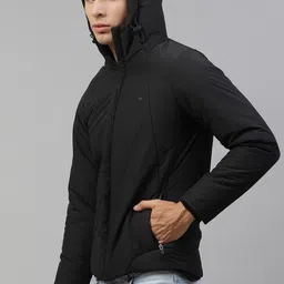 roadster Men Solid Padded Jacket image 4