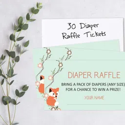 inkdotpot Set Of 30 Invitations-Diaper Raffle Tickets And Baby Shower Book Request Cards Invitation Card image 5