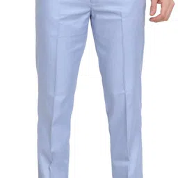 sam & jack Men Relaxed Blue Viscose Rayon Trousers image 1