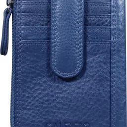 calfnero Men & Women Casual Blue Genuine Leather Card Holder-picture-11