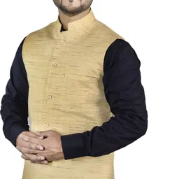 w s textile Men Self Design Nehru Jacket image 3
