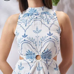 vishudh Women A-line Multicolor Midi/Calf Length Dress image 5