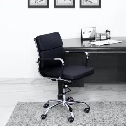 star india Royal All Leatherette Executive Chair in Black Colour image 1
