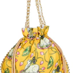 kuber industries Women Yellow Potli-picture-19