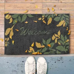saral home Multicolor Slogan Poly Propylene 24 x 16 Inches Anti Skid Door Mat-picture-27