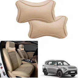 peeps store Beige Leatherite Car Pillow Cushion for Kia-picture-12
