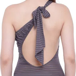 la intimo Striped Women Monokini Grey Swimsuit image 3