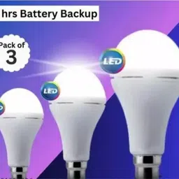 jmd reyansh Rechargeble Bulb Emergency bulb pack of 3 || 12w_White 4 hrs Bulb Emergency Light-picture-21