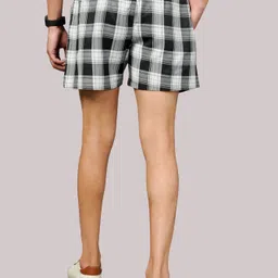 blacklilly Checkered Men White, Black Boxer Shorts image 2