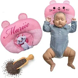 neonate care Mustard Seeds Solid Baby Pillow Pack of 1 image 2