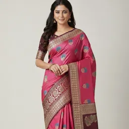 anugrah textile Embroidered Banarasi Lycra Blend, Chiffon Saree-picture-43