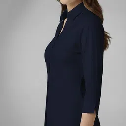 prieto Women Regular Fit Solid Button Down Collar Formal Shirt image 2