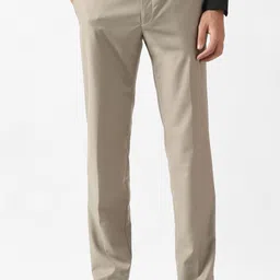 van heusen Men Slim Fit Beige Polyester Trousers-picture-17