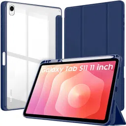 proelite Flip Cover for Samsung Galaxy Tab S11 11 inch, Smart Flip Case Cover with Pen Holder [Transparent Back]-picture-23