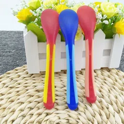 rozatech Heat sensitive Baby feeding Spoon with silicone head | temperature spoon | silicone baby spoon | Kids Spoon ( 2 Pcs ) - Silicone image 2