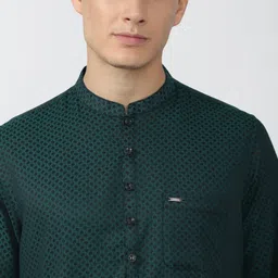 peter england Men Printed Cotton Blend Straight Kurta image 5