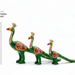 magneto PEACOCK GREEN Decorative Showpiece - 8 cm image 2