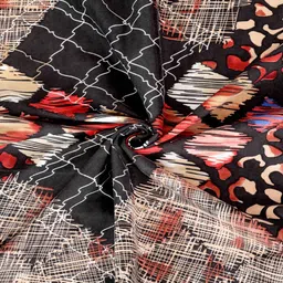 arrabi Multicolor Geometric 300 TC Cotton Blend Single Bedsheet with 1 Pillow Cover image 3