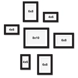 art street Lucy Set Of 7 Black Wood Collage Photo Frames image 3