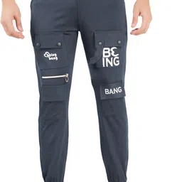 trending mindsart Men Solid Grey Track Pants image 1