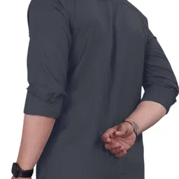 sedum sestri Men Regular Fit Solid Mandarin Collar Casual Shirt image 2