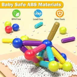 learn with fun Magnetic Stick Blocks for Boys Girls Kids 42 Pcs image 2