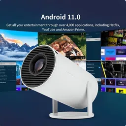 Amit HY300 Portable Projector Android 11 Projector, 4K/1080P, Wi-Fi 5G BT 5.0 (400 lm / 2 Speaker / Wireless / Remote Controller) Portable Projector image 2