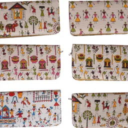 sunesh creation Casual Beige, Green Clutch image 4