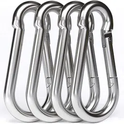 livox Heavy-Duty Stainless Steel Carabiner Clip – Pack of 4 | Multi-Purpose Snap Hook Triceps Bar image 5