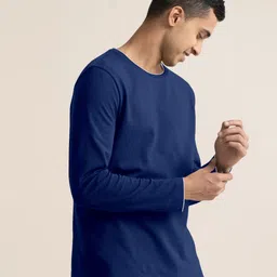 metronaut Self Design Men Round Neck Polycotton Dark Blue T-Shirt-picture-26