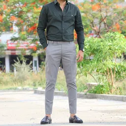 axolotl Men Regular Fit Grey Polycotton Trousers-picture-31