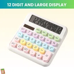 sacro Desktop Cute Calculator, 12-Digit Large Display With Aesthetic Candy ColorR221 Desktop Cute Calculator, 12-Digit Large Display With Aesthetic Candy ColorW221 Basic Calculator-picture-33