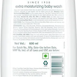 himalaya EXTRA MOISTURIZING BABY WASH 600ML ( Pack of 2 ) image 3