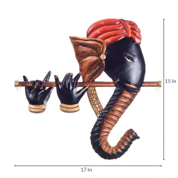 ecraftindia Wrought Iron Lord Ganesha Wall Art In Black image 4