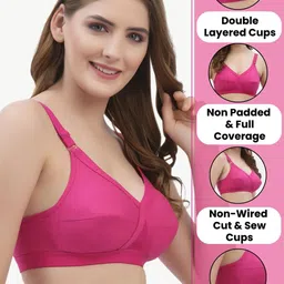 floret Pack of 2 Women Full Coverage Non Padded Bra image 3