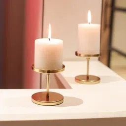 alnoor handicrafts Rust Proof Brass Candle Holder for Home and Birthday Decoration Iron 0 - Cup Tealight Holder Set-picture-10