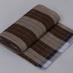 Shyam handloom Pure Cotton Traditional Dhoti/Lungi for Men | Checkered Design with Border Checkered Men Dhoti-picture-16