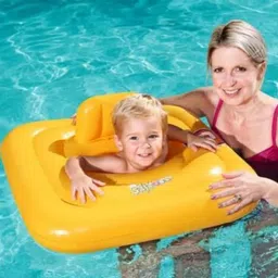 Swim Safe (IND*59) Junior Swim Seat 1-2 Years 76 x 76 cm Yellow With Free Pump Inflatable Swimming Safety Tube-image-9