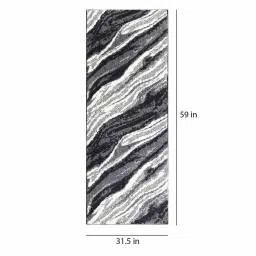 Grey Abstract Polyester AntiSkid Bathmat by Obsessions image 3