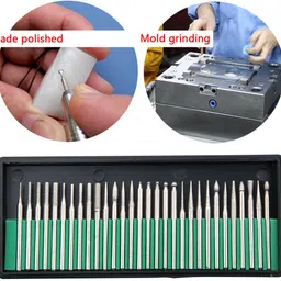 as tool center 30pcs Diamond Burr Set Glass Engraving Diamond Burr Set Suitable for processing wood,glass,plastic,metal,stone,tile,ceramics image 4