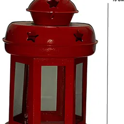 the new look STAR Yellow, Red Iron, Glass Hanging Lantern image 2