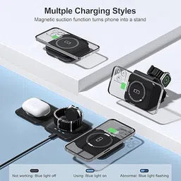 MAXXLITE 3 in 1 Wireless Charger Magnetic Foldable Charging Station Charging Pad image 4
