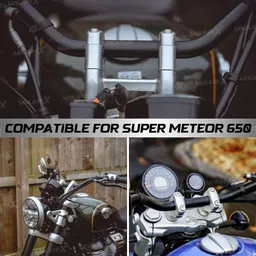 oberoi's traders Super Meteor 650 Bike Handlebar Riser | Handle Height Raiser | Comfort & Control Handlebar Riser Kit image 2