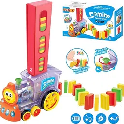 40 Pcs Domino Train Toy Set, Domino Rally Train with Lights and Sounds D44-image-4