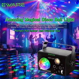 Eware Party DJ Disco Light with Remote– Sound Activated RGB LED Strobe Laser Projector image 4