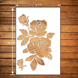 jazzika Wall Stencils Pack of 1 (Size :- 16 X 24 Inch) PATTERN- Rose Design Ideal For Wall Decor Paintings Home Wall Decor Stencil image 1
