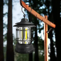 zeno volt Portable Outdoor COB Tent Lamp, Vintage Camping Lantern Lightweight 8 hrs Lantern Emergency Light image 2